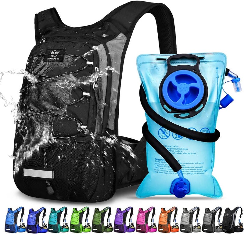 Mothybot Insulated Hydration Backpack Pack with 3L BPA Free Leak Proof Water Bladder, Large Storage Lightweight Hiking Daypack with Waist Pouches & Cooler Layer, for Running, Biking, Camping, Festival - Image 1